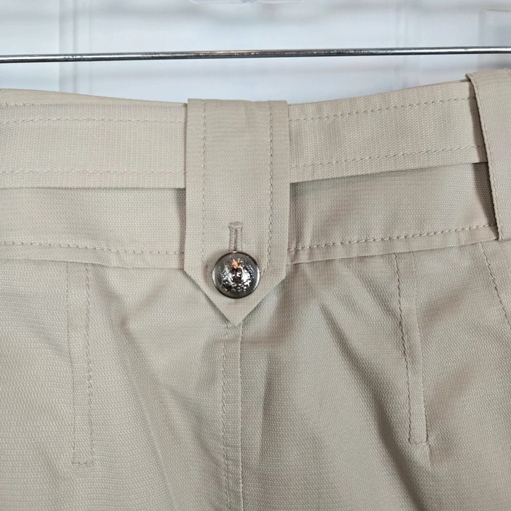 St. John Skirt Women's Size 4 Belted Cargo Pocket Utility Beige Mobwife Military